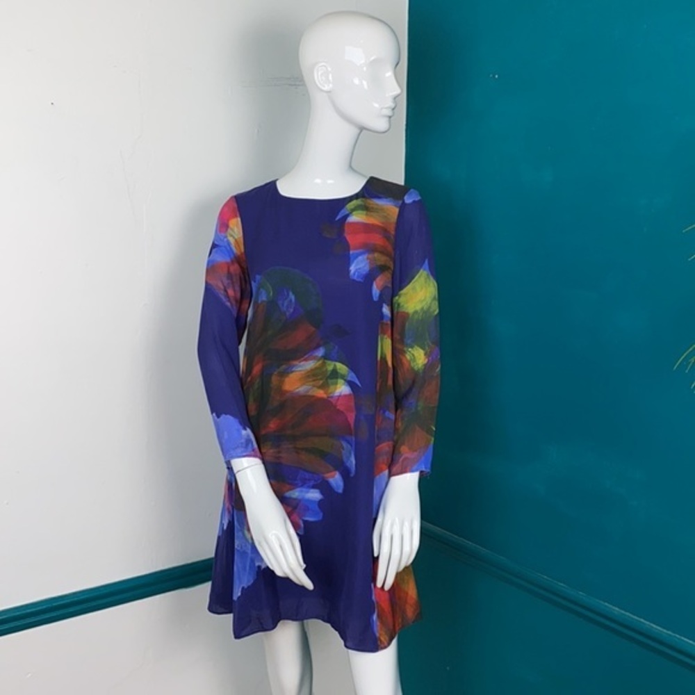 Leifsdottir 100% silk bold color swing dress